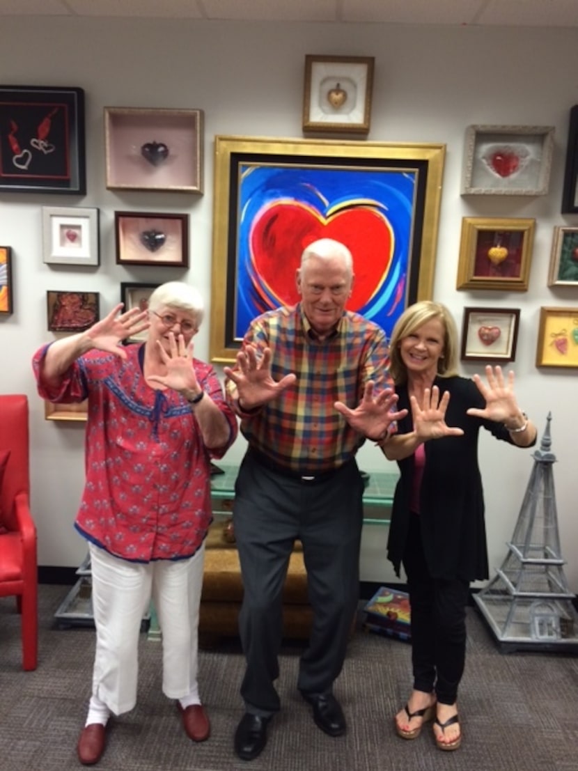 Barrett (from left), Herb Kelleher and Vickie Shuler give a toast to Gary Kelly on his 10th...