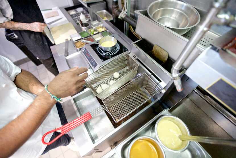 Deep fry the croquettes after dipping them in milk, egg and panko crumbs.