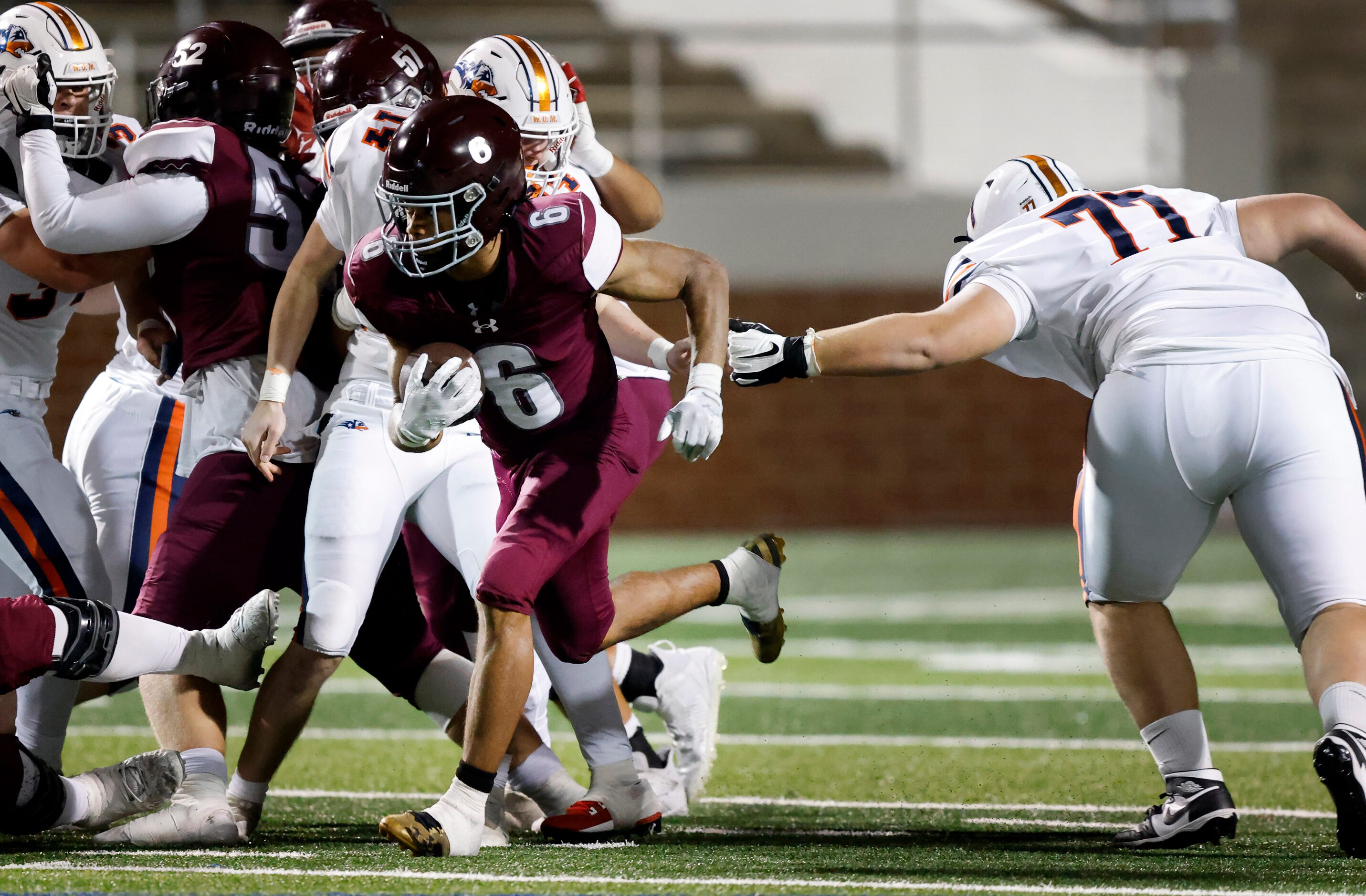 Mansfield Timberview running back Jaylon Woods its by Frisco Wakeland nose guard Kadence...