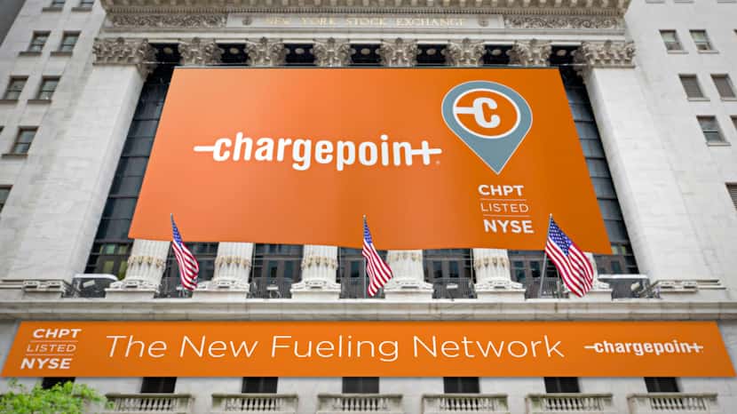 EV charging network company ChargePoint went public Monday, March 1, on the New York Stock...