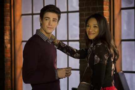 Grant Gustin as Barry Allen and North Texan Candice Patton as Iris West star in 'The Flash.