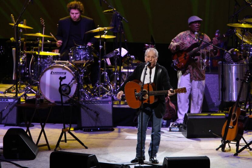 Singer-songwriter Paul Simon performing on Oct. 28, 2011 at the Verizon Theatre in Grand...