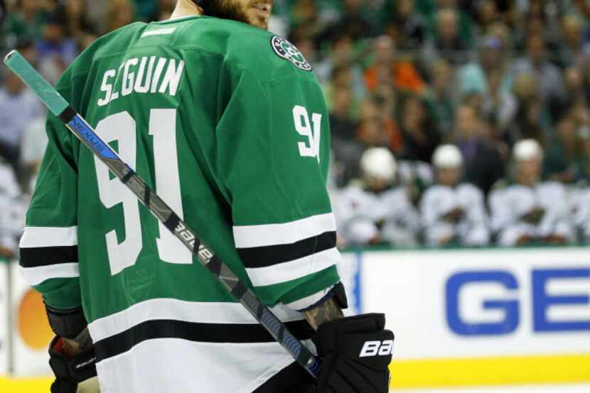 Dallas Stars center Tyler Seguin (91) returned to the lineup for their game against the...