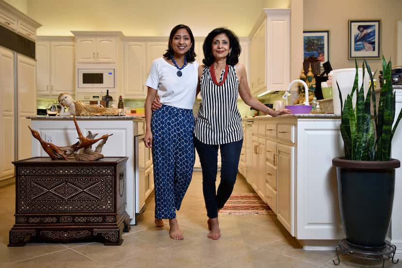 Food writer Priya Krishna, left, and her mother Ritu Krishna at Priya's family home in Dallas.