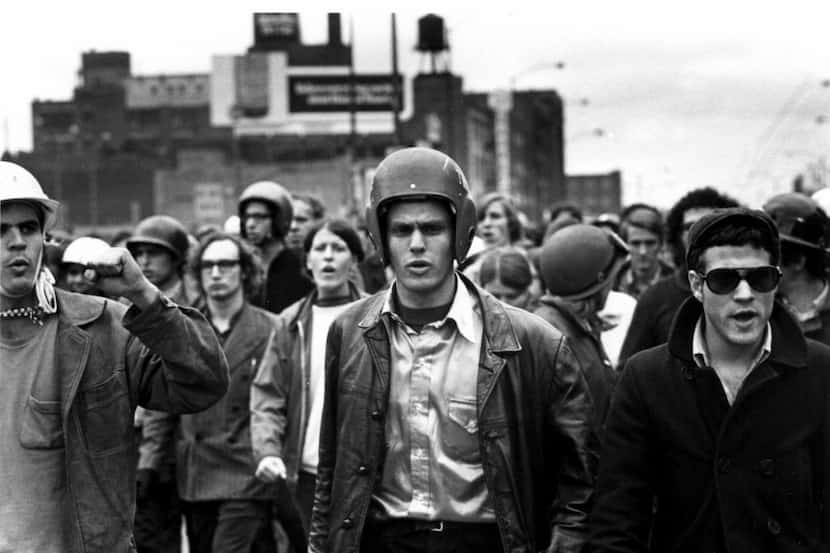 John Jacobs (left) and Terry Robbins (right) at the Days of Rage, Chicago, October 1969.