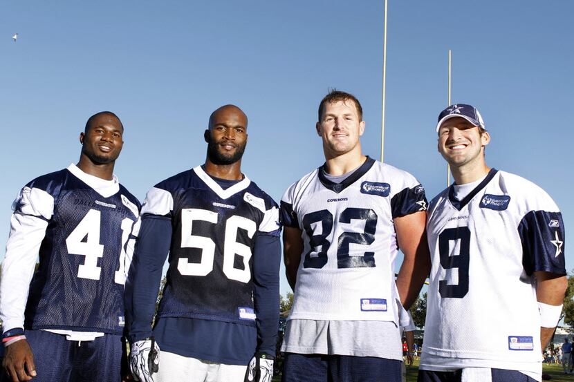 Some members fo the Cowboys' 2003 draft class (left to right): Terence Newman, Bradie James,...