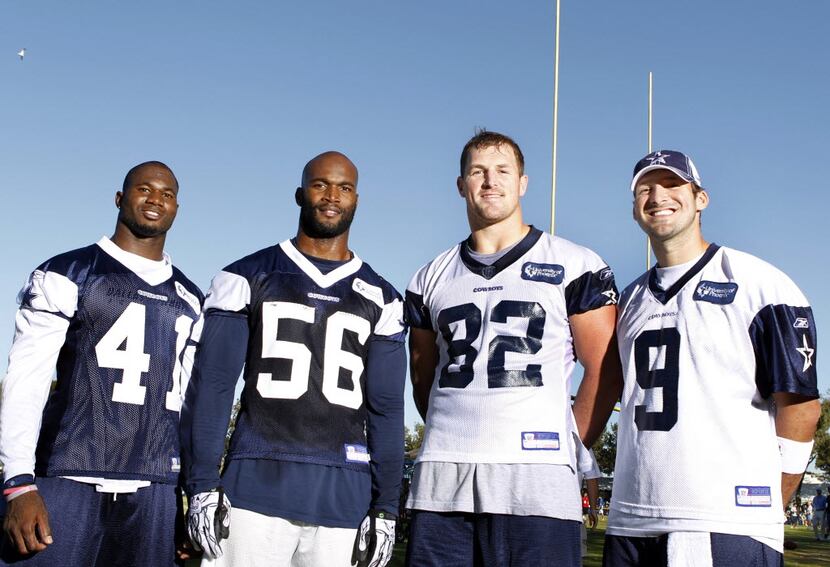 Some members fo the Cowboys' 2003 draft class (left to right): Terence Newman, Bradie James,...