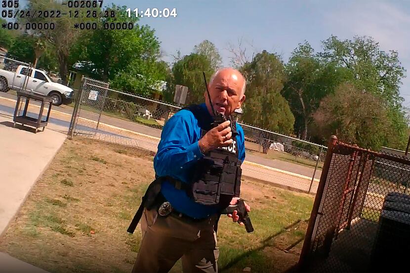 This image from video released by the City of Uvalde, Texas shows city police Lt. Mariano...