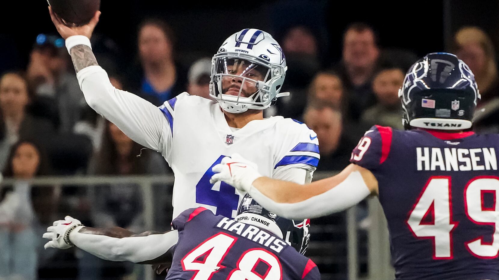 Dak Prescott's interceptions mount as Cowboys narrowly escape with win over  Texans