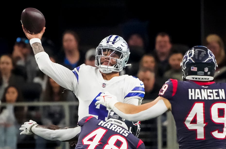 Dak Prescott's interceptions mount as Cowboys narrowly escape with win over  Texans