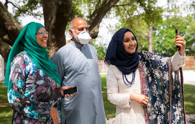 Yasmin Nadeem, (left to right) Nadeem Aziz and daughter Qudsia Nadeem celebrated Eid in...