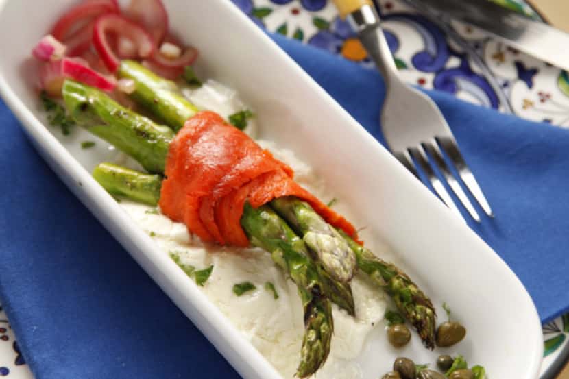 Asparagus Tapas with Warm Goat Cheese is a terrific component of a tapas meal.