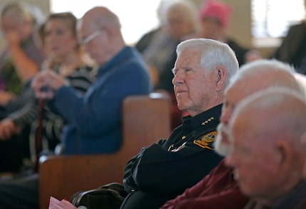 Sheriff Harold Eavenson listtens during a Rockwall County Commissioners meeting at the...