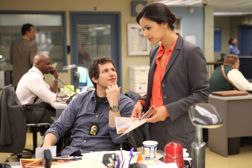 "Brooklyn Nine-Nine" stars Andy Samberg and Melissa Fumero.