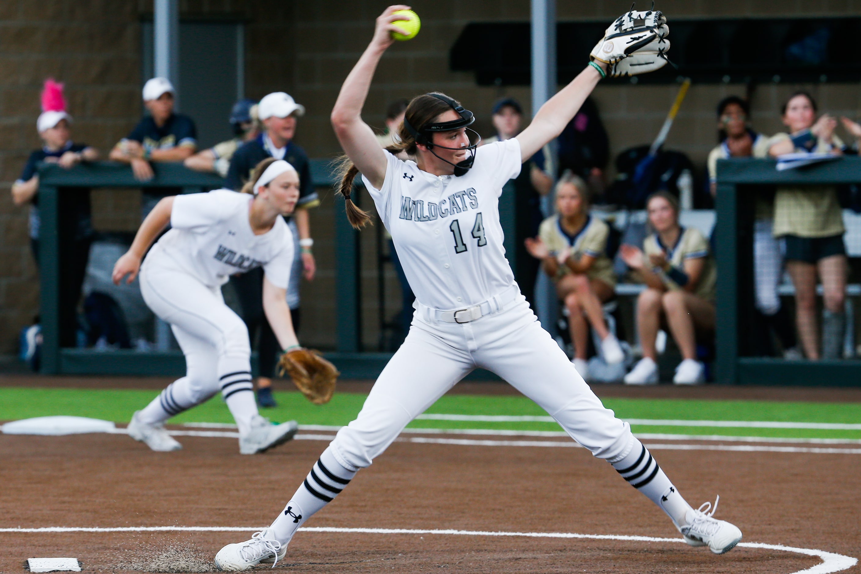 Denton Guyer's Alli Stidham pitches to Keller during the second inning of a nondistrict...