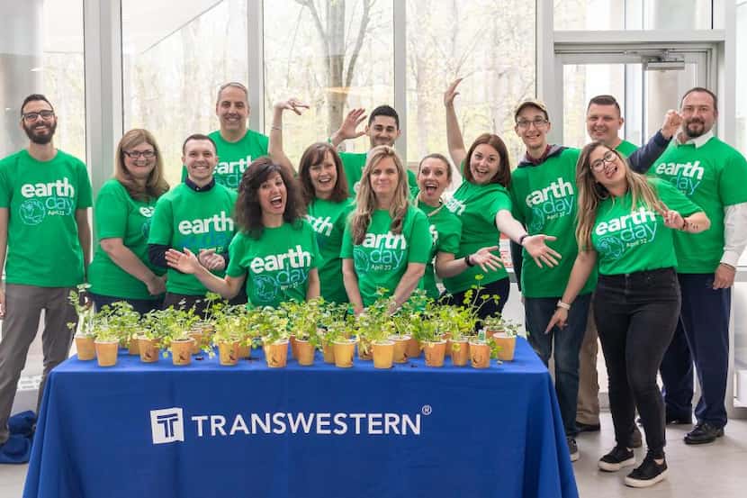 Transwestern team members celebrate Earth Day.