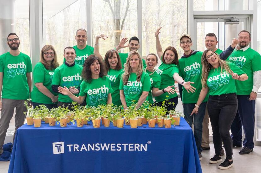 Transwestern team members celebrating Earth Day.