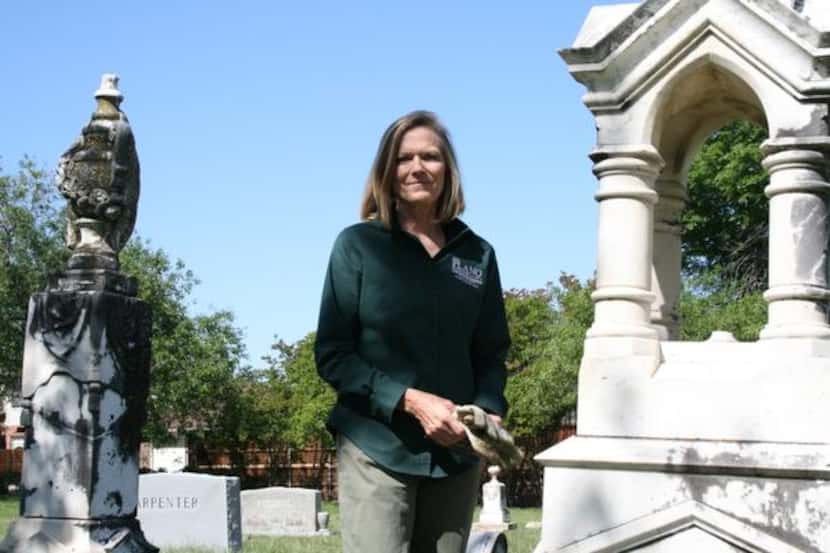 
Candace Fountoulakis, a leading volunteer in the Plano Conservancy’s cemetery restoration...