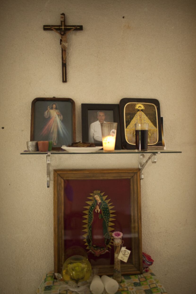 Juana Teozol has set up a shrine to her husband, Pablo Cote, who was killed by the Zetas in...