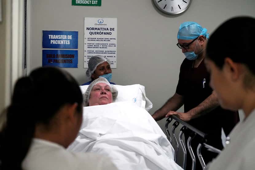 Donna Ferguson is wheeled into surgery at Galenia Hospital in Cancun. (Rocco Saint-Mleux for...