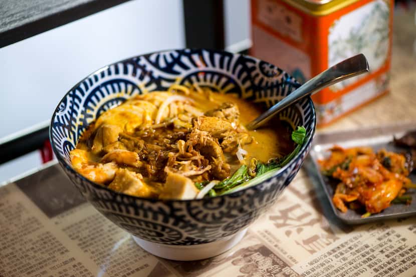 Coconut-curry soup called curry laksa is one of the popular dishes at Hawkers Asian Street...