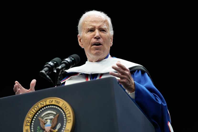 President Joe Biden speaks at Howard University's commencement in Washington, Saturday, May...