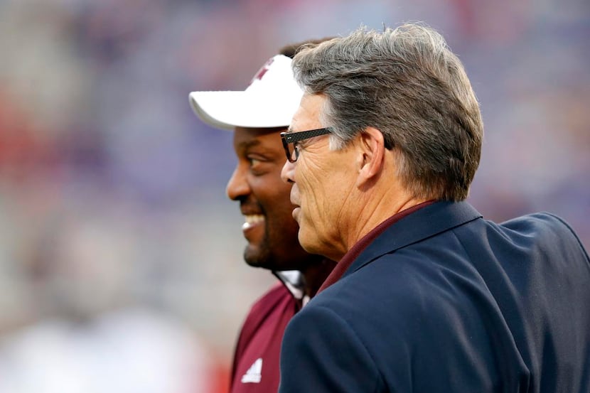 
Rick Perry, an Aggie, has caught some A&M games when he’s not home in Round Top.
