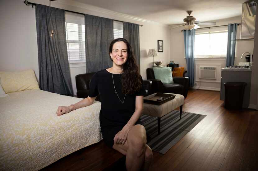 Julie Poluszejko rents out the guest house of her Oak Cliff home, providing her with a...