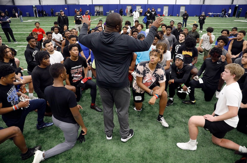 North Crowley High School head football coach Ray Gates gathered unsigned senior football...