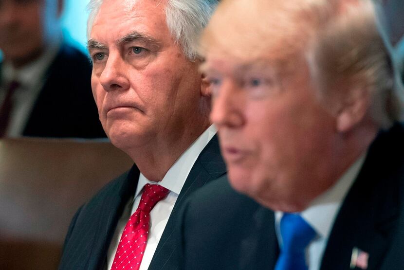 Former Secretary of State Rex Tillerson (left) declined to respond Tuesday to President...