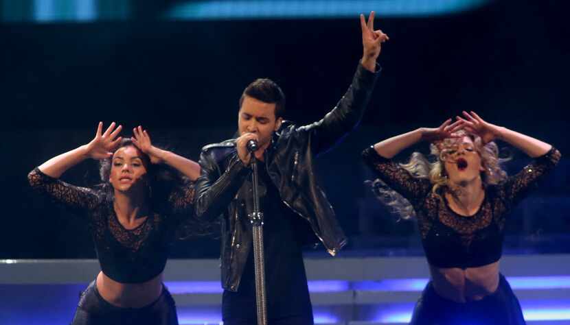 Prince Royce performs as the lead off for Ariana Grande in 2015 at American Airlines Center...