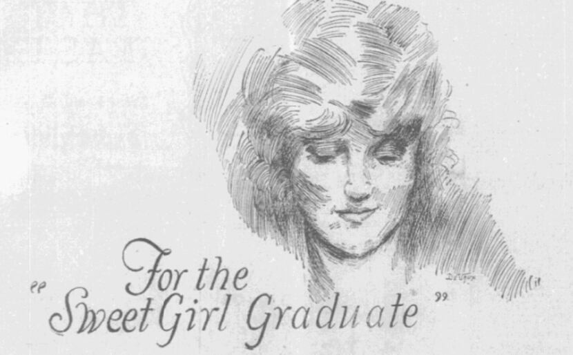 Many ads, like this illustrated one from 1926, emphasized the sweetness and beauty of female...