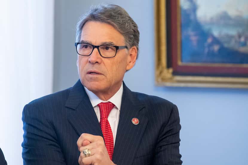 U.S. Energy Secretary Rick Perry arrived for a meeting with Lithuania President Gitanas...