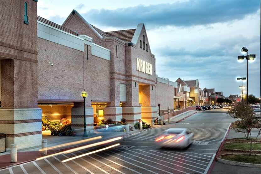 The MacArthur Park shopping center in Irving is anchored by Kroger, Target and other tenants.