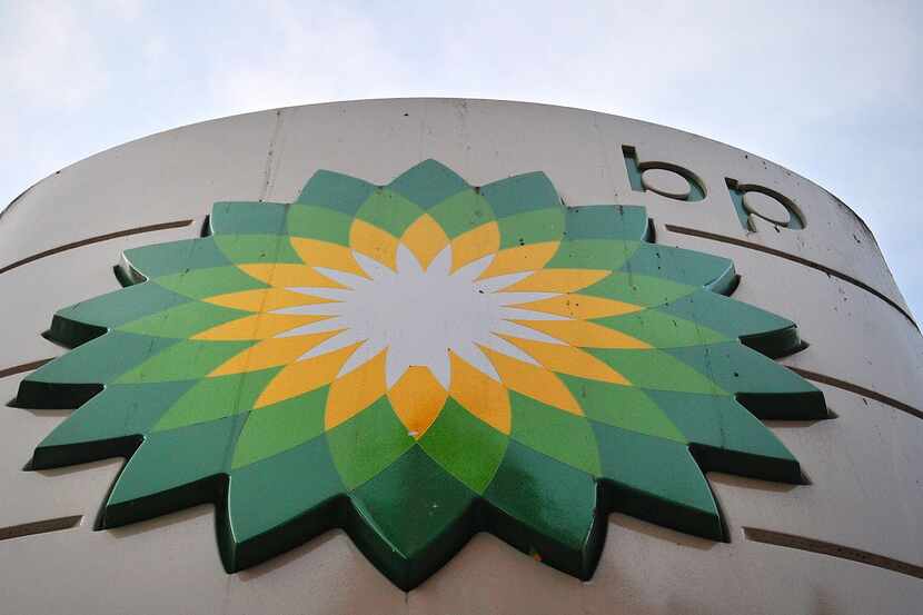 (FILES) A file picture taken on October 30, 2012, shows  a sign for a BP petrol station in...