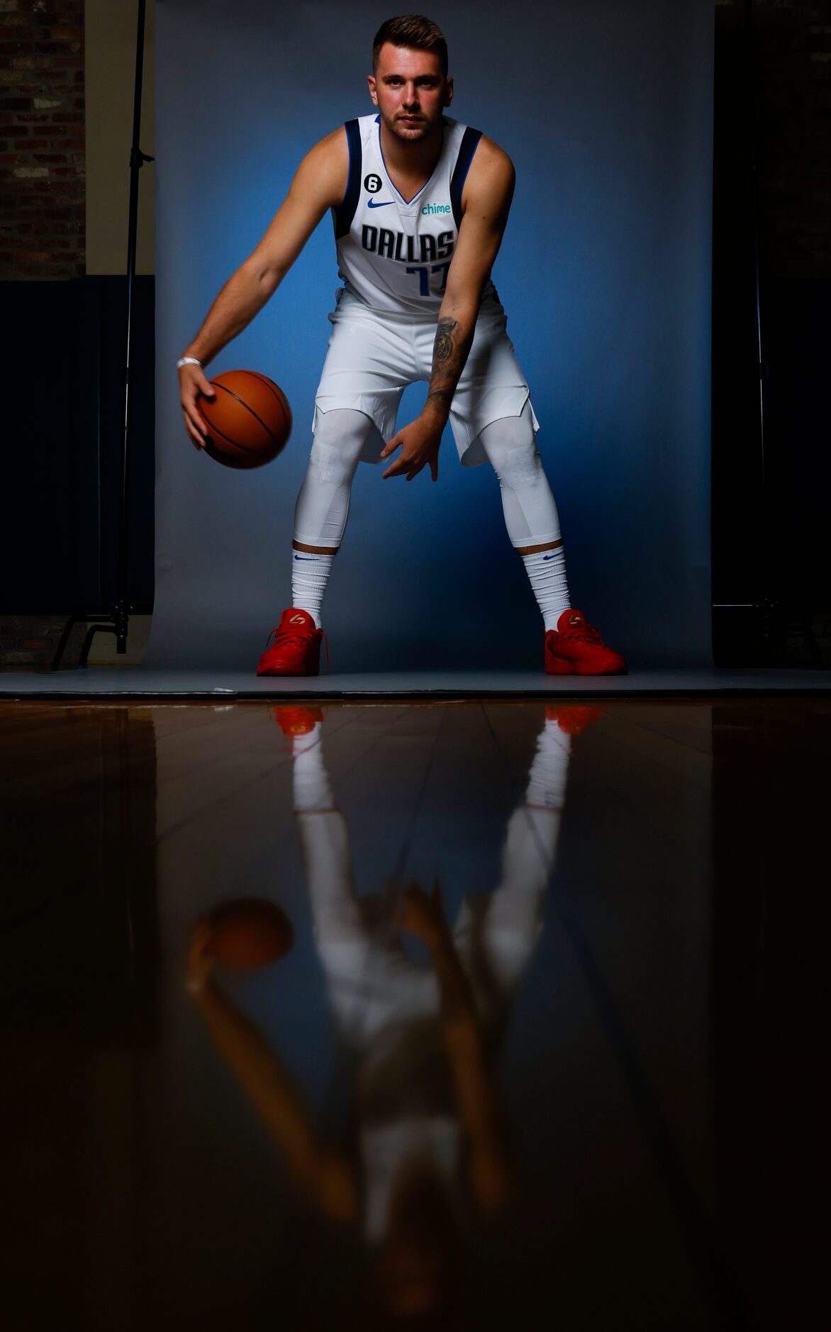 Dallas Mavericks’ Luka Doncic is photographed during the media day at American Airlines...