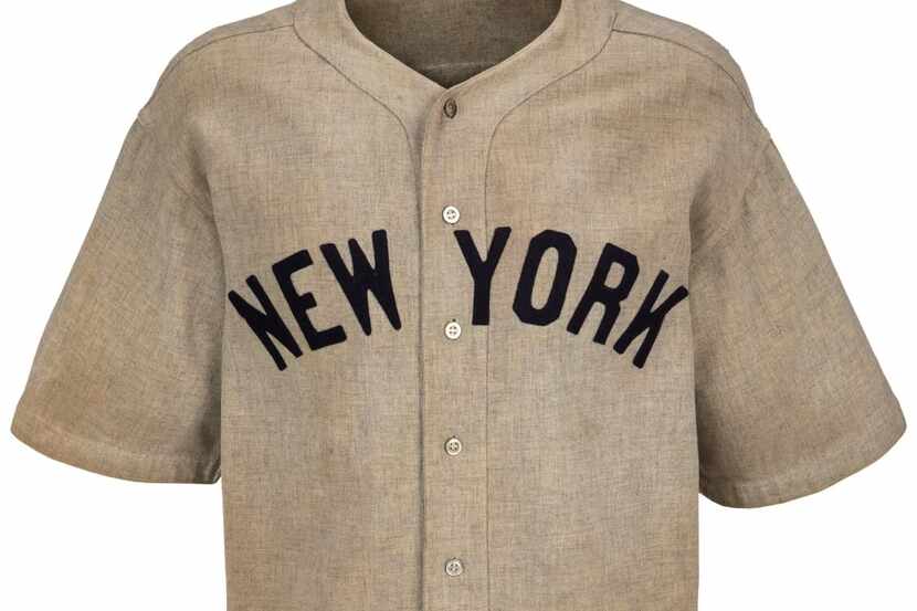 Babe Ruth's iconic "called shot" New York Yankees jersey will be on display Tuesday in...