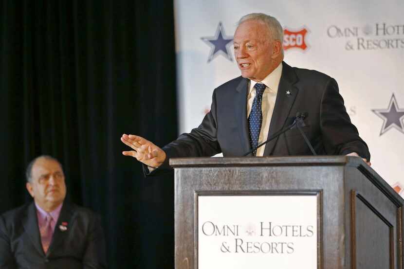 
Cowboys owner Jerry Jones spoke during a news conference at The Star in November as Frisco...