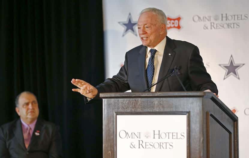 
Cowboys owner Jerry Jones spoke during a news conference at The Star in November as Frisco...