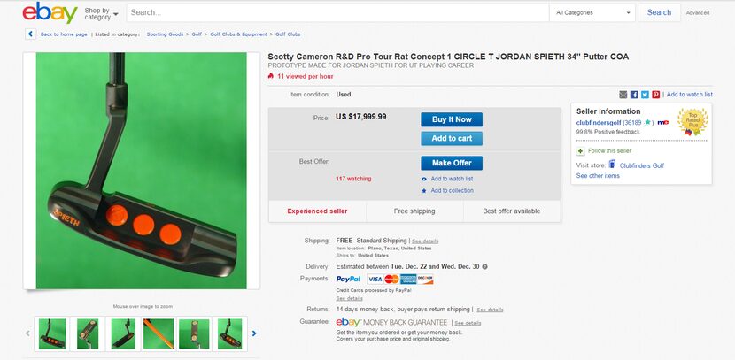 Screenshot from ebay.com // user: clubfindersgolf