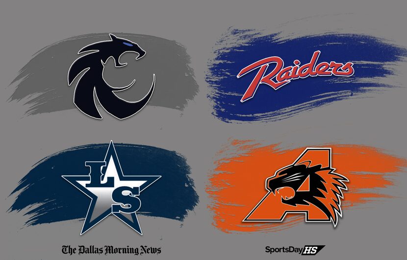 Denton Guyer (top left) vs. Denton Ryan (top right) and Frisco Lone Star (bottom left) vs....