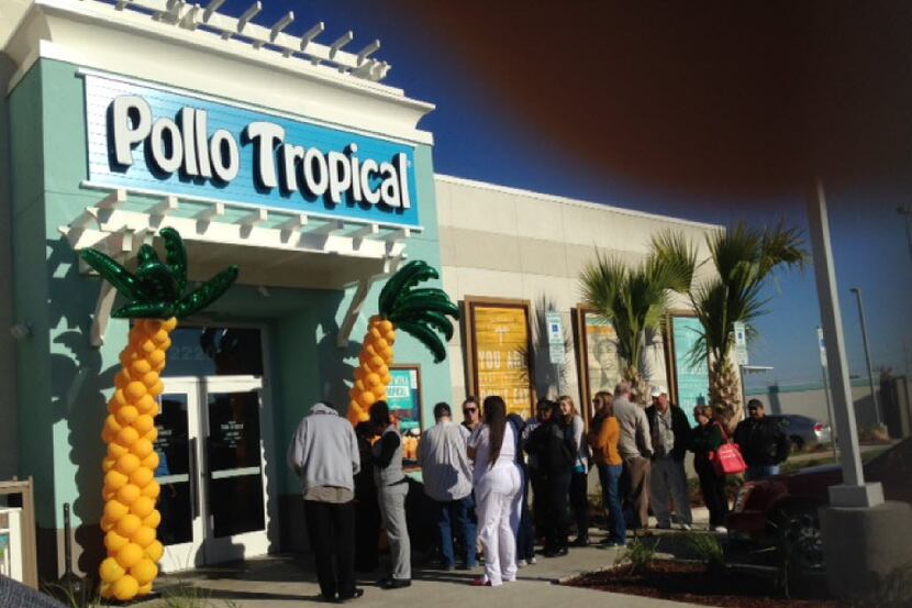 In better times, crowds waited outside for the grand opening of Pollo Tropical in Denton.