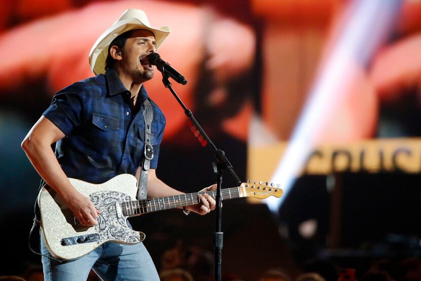 Brad Paisley performs during the 2015 Academy of Country Music Awards in Arlington on...