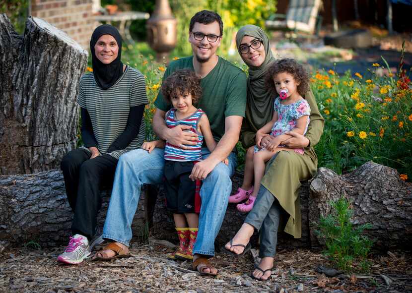 Jefferson Braga and his family on their property in Irving, where they grow vegetables for...