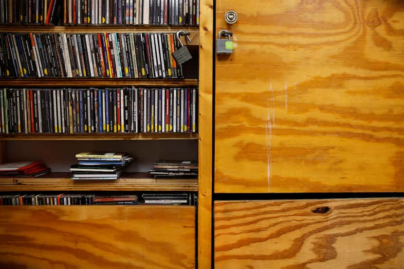 The original CDs and lockers they were stored in survived the October tornado at KNON-FM....