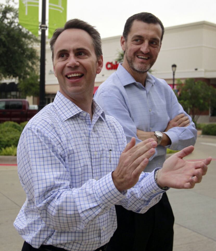 At the opening of the Cedar Hill store, Steve Bain (left), founder and president of Simply...