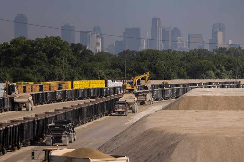 Train cars are loaded at Martin Marietta's Miller Yard in the Joppa community on May 31....