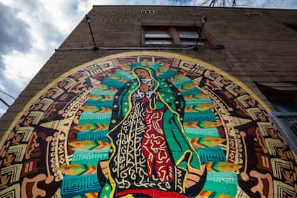 Steve Hunter painted this mural of Our Lady of Guadalupe in the Bishop Arts district in...