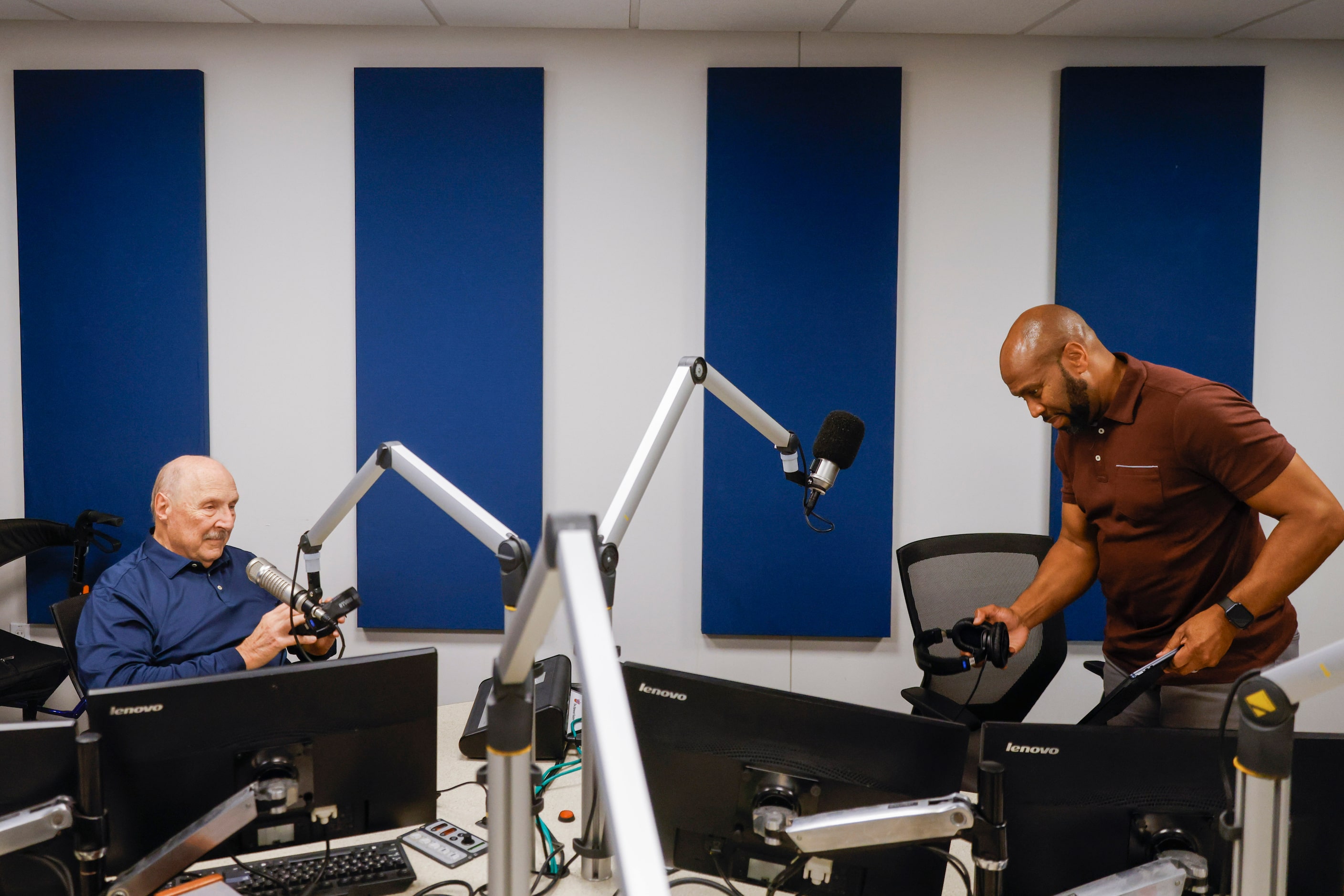 Local sports radio legend Norm Hitzges (left) signs off for the last time alongside his...