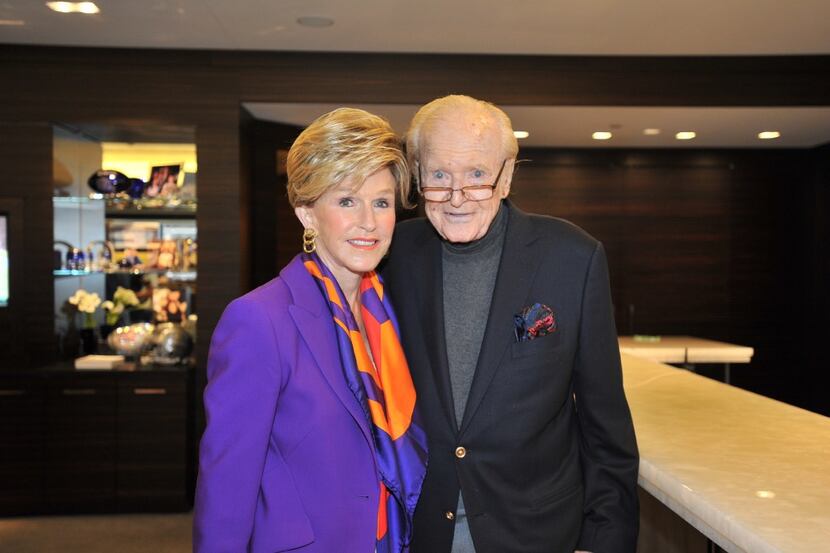Dianne and William P. "Bill" Moss in the AT&T Stadium suite of Dallas Cowboys owner Jerry...